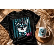 Gmt Ambalaj Hi! Köpek Baskılı Unısex T-Shirt ve Kupa Seti