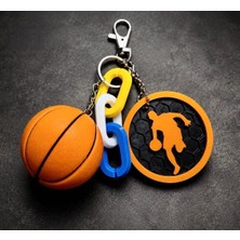 Dinç Spor Basketbol Temalı 3D Anahtarlık – Zincir Detaylı Spor Tasarı