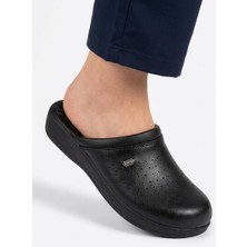 Shoemix Kadın Siyah Ortopedik Sabo Terlik Doktor Terliği Hemşire Terliği Aşçı Terliği