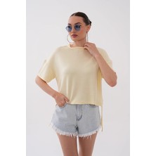 Mega Life Yandan Ip Büzgülü Kristal T-Shirt