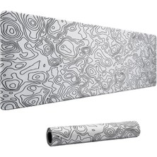 MarkEntegra Klasse Pro - 10 Farklı Model Dikişli Kenar 90X40 cm Oyuncu Gaming Mouse Pad (White Map Lines, 90X40 Cm)