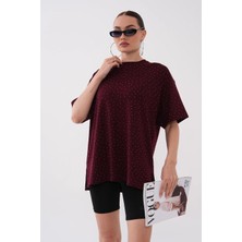 Mega Life Taş Yapıştırmalı Yırtmaçlı Kristal T-Shirt
