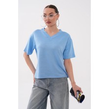 Mega Life V Yaka Kristal T-Shirt