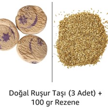 Bade Shop Doğal Ruşur Taşı (3 Adet) + 100 gr Rezene Tohumu - Cilt Temizliği ve Bitkisel Çay Seti