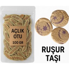 Bade Shop Doğal Ruşur Taşı (3 Adet) + 100 gr Açlık Otu - Cilt Temizliği ve Bitkisel Detoks Seti