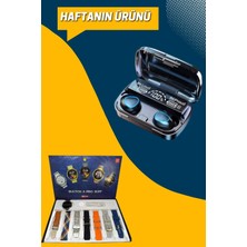 Techora Sale Ucuz Kaliteli Yeni Nesil 7 Kordonlu Akıllı Saat ve Kablosuz Bluetooth Kulaklık Anc Özelliği