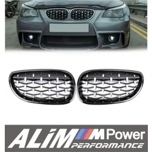 Bmw E60 Diamond Siyah/krom Panjur Ön Panjur Böbrek Seti (Uyumlu Değişim Parça)