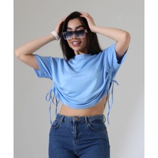 Mega Life Yandan Ip Büzgülü Kristal T-Shirt