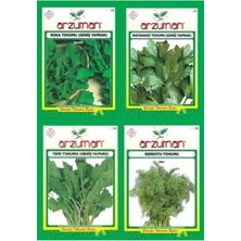 Arzuman Tohum Roka Maydonoz Tere Dere Otu Tohumları 4 Paket- Açık Tohum