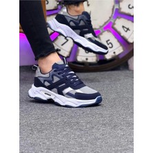 Mayback Unisex Ortopedik Spor Ayakkabı Düz Tabanlı Lacivert Taş Renkli Rahat Tasarım