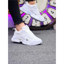 Mayback Unisex Ortopedik Spor Ayakkabı Beyaz Renk Düz Taban ile Günlük Rahat Kullanım