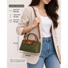Elan Collection Kadın Çanta Yeni Sezon Özel Tasarım Çapraz Askılı El ve Omuz Çantası Haki
