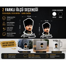 Gmt Ambalaj Soğuk Etiket Atatürk İmzalı Premium Sticker – 2 Farklı Ölçü & Beyaz/Siyah Renk Seçeneği (3 Adet)