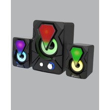 Techora Sale Rgb Işıklı USB Hoparlör Seti 9W Çıkış Gücü Derin Bas
