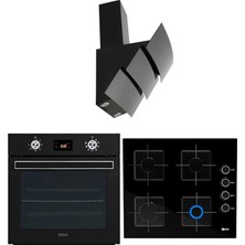 Ukinox Mega Modern Touch Serisi Ukınox Siyah Ankastre Set (NOVAMODERNTOUCH-ARES60SIYAH-VEGA60SIYAH)