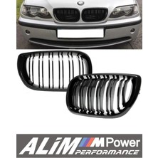 Bmw E46 (1999–2001) Coupe Piano Black Çift Çıtalı Ön Panjur Böbrek Seti (Uyumlu Değişim Parça)