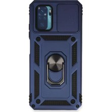 SHC4200 Redmi Note 10 Kılıf Pars Lens Yüzüklü Silikon - Lacivert