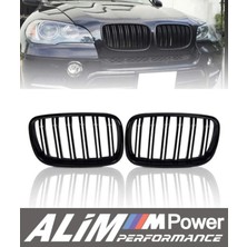 Bmw X5/x6 E70/E71(06-13) Piano Black Çift Çıtalı Panjur Ön Panjur Böbrek Seti (Uyumlu Değişim Parça)