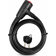 TUDOR Çelik Motor Kilidi 25x1800 mm – Bisiklet ve Motosiklet Güvenlik Kilidi | Anahtarlı Çelik Halat Kilit