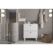Nettrends Modern Banyo Ünitesi - Konik Ayaklı Banyo Şifonyeri PNR-BDZ-1004