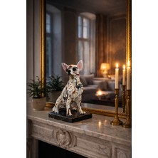 Pop Art & Desenli Chihuahua Köpek Biblo – Renkli Modern Dekoratif Ev Aksesuarı