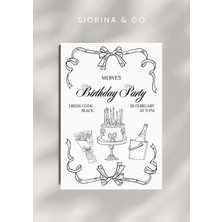 Siorina Events Birthday Card Doğum Günü Davetiyesi -5 Adet