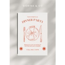 Siorina Events Dinner Party Masa Davetiyesi Masa Kartı - 5 Adet
