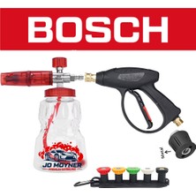 Jo Moyner Snowstorm Bosch Aquatak Uyumlu Köpük Aparatı Foam Lance Köpük Yapıcı Tabancalı Full Set 1000ML Kısa Tetik Seti 5'li Nozzle ve Adaptörlü Bosch Uyumlu
