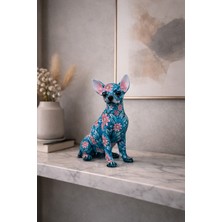 Pop Art & Desenli Chihuahua Köpek Biblo – Renkli Modern Dekoratif Ev Aksesuarı