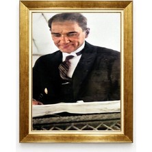 Tablore Atatürk Klasik Portre Kanvas Tablo - Şık Takım Elbiseli Atatürk Tablosu