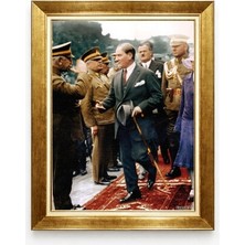  Tablore Atatürk Klasik Şık Giyim Renkli Fotoğraf Çerçeveli Tabl