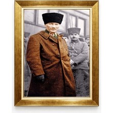Tablore Atatürk Kalpaklı Tablo Istiklal Temalı Çerçeveli