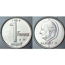 Banknoting Belçika 1 Frank 1998 Belgıe. Kral Iı. Albert Dönemi.