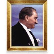 Tablore Atatürk Portre Dekoratif Çerçeveli Kanvas Tablo