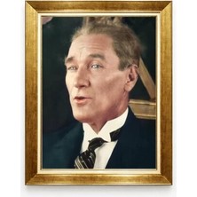 Tablore Atatürk Modern Smokinli Portre Tablo - Lüks Altın Çerçeveli