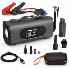 Prohummer Enshall ENS001 Jump Starter - 10 In 1 12000 Mah Araç Akü Takviye Cihazı Hava Kompresörü Powerbank Süpürge LED Fener