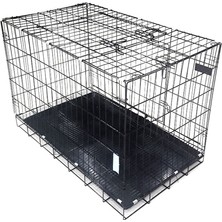 LiangJiajie Semeglbl Köpek Kafesi Alt Izgaralı Siyah 92X56X66 cm