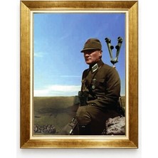 Tablore Atatürk Kocatepe Tablosu Altın Varaklı Çerçeveli - Başkomutan Mustafa Kemal Atatürk Portresi