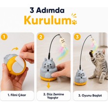 Hereveoyuncak Kedi Şekilli Dönen Peluş Balıklı Ollta Oyuncağı