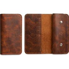 Oh Deer Leather Hakiki Deri Büyük Cüzdan – Çok Kart Bölmeli & Nakit Para Gözlü - Kahverengi