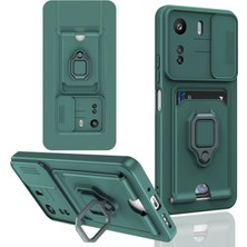 sbodurhome Xiaomi Redmi 13C Kılıf Zuma Kartvizitli Yüzüklü Silikon - Yeşil