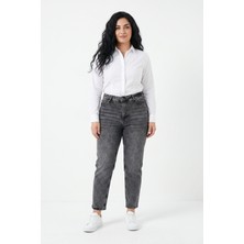 Dekploy Kadın Yüksek Bel Mom Fit Jean Pantolon BGL-ST05450