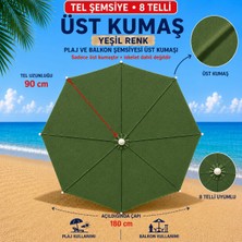 Şemsiyecim 8 Telli Plaj Şemsiyesi Üst Kumaşı 180 cm Çap 90 cm Tel Uyumlu