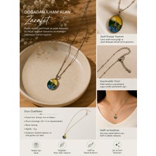 Kase Jewelry, Çelik ve gümüş renkli , canlı renkli mine işçiliği, çiçek ve inci detaylı kolye, kararma yapmaz
