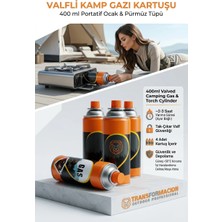 Transformacion 4 Adet Valfli Kamp Gazı Kartuşu 400 ml - Portatif Ocak & Pürmüz Tüpü 723213