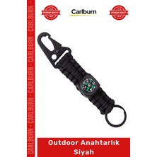 Carlburn #anahtarlık Taktik Kamp Dağcılık Dayanıklı Çelik Klipsli Karabinmalı Şık Outdoor Anahtarlık Siyah