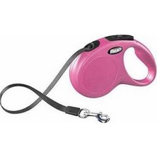 Bezos New Classic Otomatik Şerit Köpek Gezdirme Tasması Small 5 mt Pembe