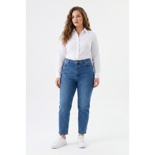 Dekploy Kadın Yüksek Bel Mom Fit Jean Pantolon BGL-ST05450