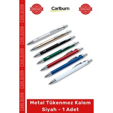 Carlburn #kalem Şık Kurumsal Logolu Promosyon Ofis Hediyelik Mat Metal Tükenmez Kalem Siyah 1 Adet