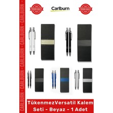 Carlburn #versatilkalem Logo Baskılı Promosyon Şık Hediye Tükenmez Versatil Kalem Seti Beyaz 1 Adet